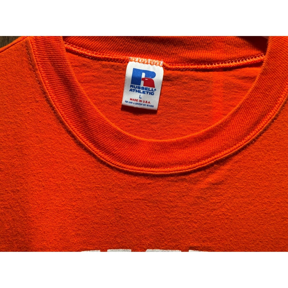 Vintage Russell Athletic Princeton University T-Shirt Orange Mens Large USA Made - Picture 3 of 9